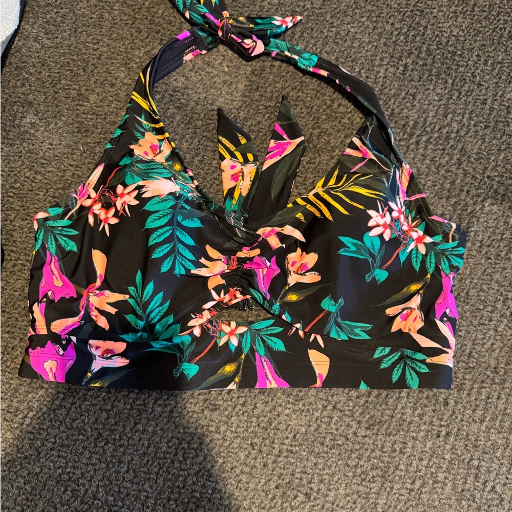Floral Halter Bikini Top